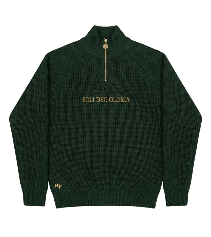 "SOLI DEO GLORIA" QUARTER ZIP - FOREST GREEN – Bild 2