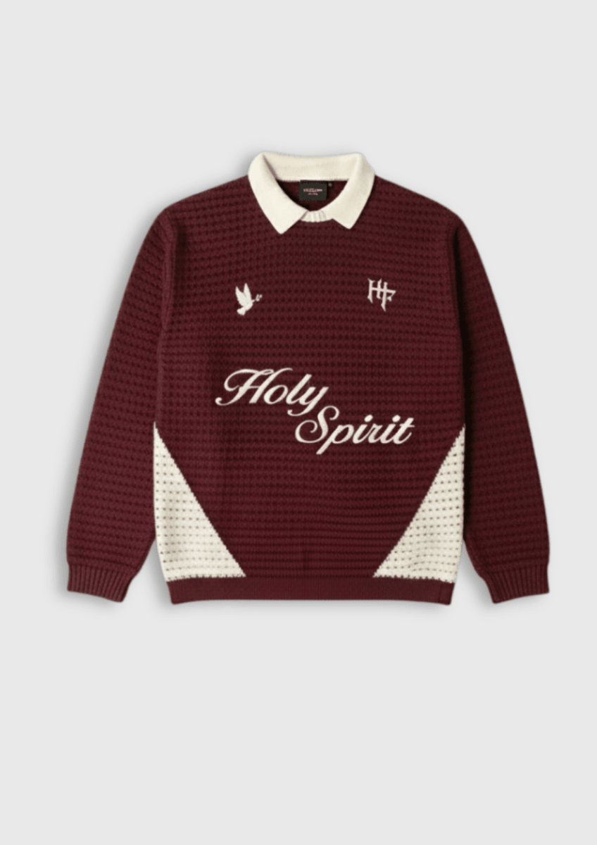 "HOLY SPIRIT" KNITTED SWEATER - BORDEAUX – Bild 1