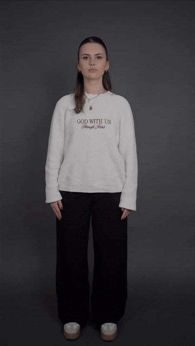 "GOD WITH US" SWEATER - OFF WHITE – Bild 5