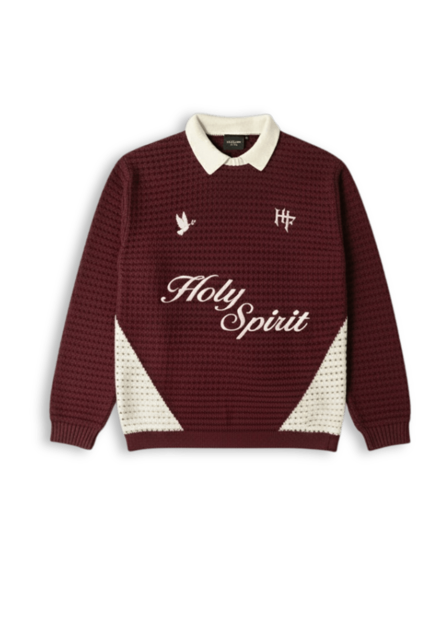 "HOLY SPIRIT" KNITTED SWEATER - BORDEAUX – Bild 2