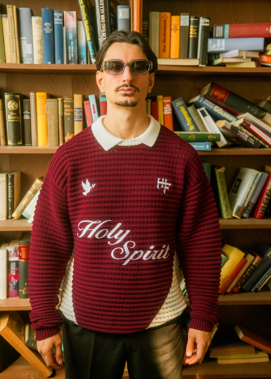 "HOLY SPIRIT" KNITTED SWEATER - BORDEAUX – Bild 3