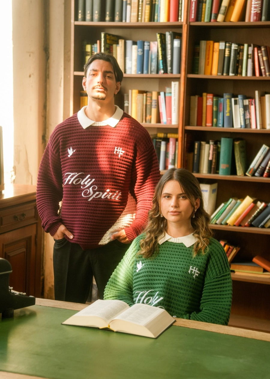 "HOLY SPIRIT" KNITTED SWEATER - HUNTER GREEN – Bild 5
