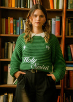 Holy Spirit knitted Sweater - Hunter Green - Hustle & Faith