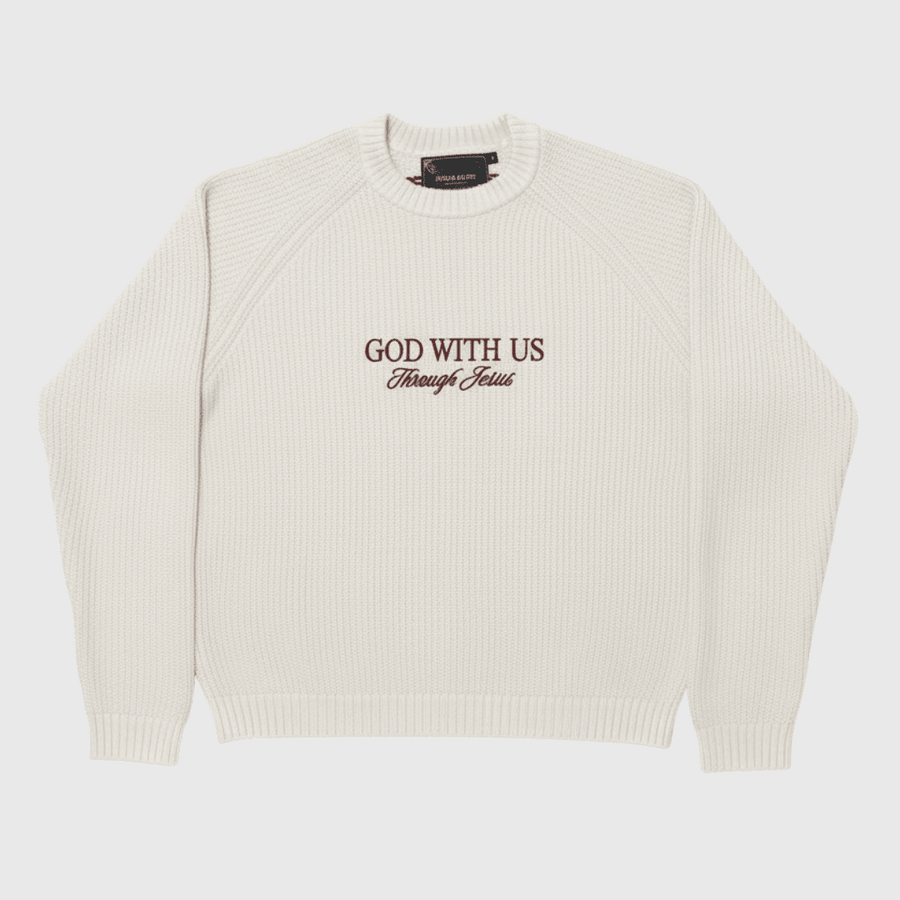 "GOD WITH US" SWEATER - OFF WHITE – Bild 1